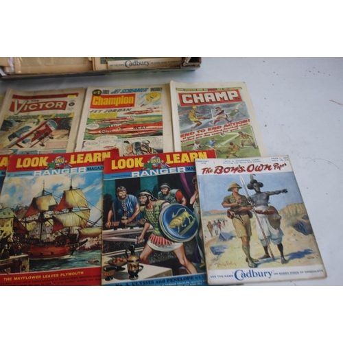 114 - A QUANTITY OF 1960s, 70s and 80s BOYS COMICS to include 'Champion' #1 1966,  'Bullet' (20), 'Buddy' ... 