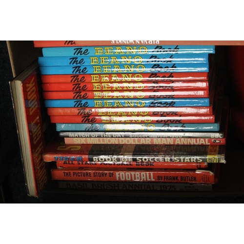 122 - THREE BOXES OF CHILDREN'S BOOKS AND ANNUALS