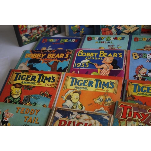 127 - A COLLECTION OF 1930s, 1940S AND 1950S CHILDREN'S ANNUALS to include 'Bobby Bear's Annual' (23), 'Ti... 