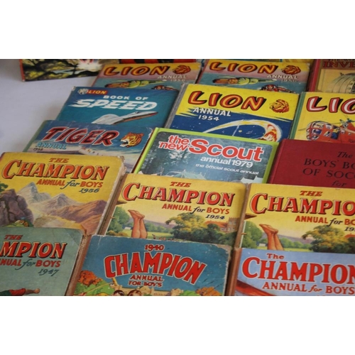 128 - A COLLECTION OF 1930S, 1940S AND 1950S BOYS' ANNUALS to include 'The Champion Annual for Boys' 1932,... 