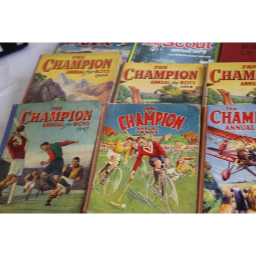 128 - A COLLECTION OF 1930S, 1940S AND 1950S BOYS' ANNUALS to include 'The Champion Annual for Boys' 1932,... 