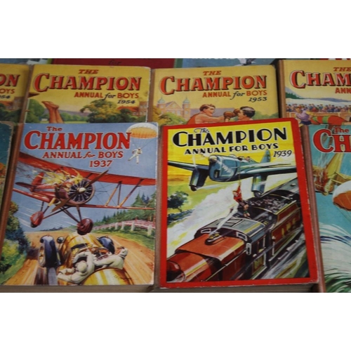 128 - A COLLECTION OF 1930S, 1940S AND 1950S BOYS' ANNUALS to include 'The Champion Annual for Boys' 1932,... 