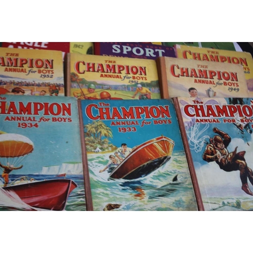 128 - A COLLECTION OF 1930S, 1940S AND 1950S BOYS' ANNUALS to include 'The Champion Annual for Boys' 1932,... 