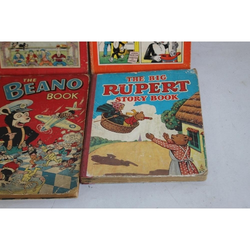 131 - 1950s ANNUALS - THE DANDY BOOK 1954, 1956 (X 2), 1957, 'The Beano Book' 1956, and 'The Big Rupert St... 