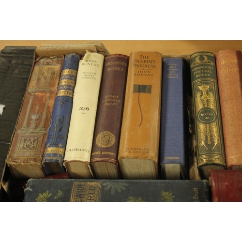 139 - A BOX OF LATE 19TH/EARLY 20TH CENTURY BOOKS, mainly poetry