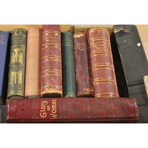 139 - A BOX OF LATE 19TH/EARLY 20TH CENTURY BOOKS, mainly poetry