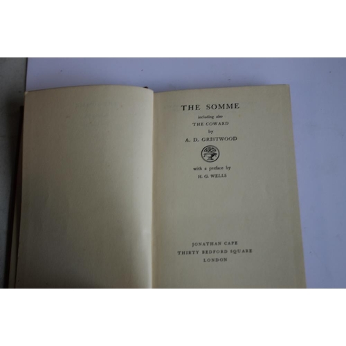 149 - FIVE NOVELS ON THE SUBJECT OF WAR to include A. D. Gristwood - 'The Somme including also The Coward'... 