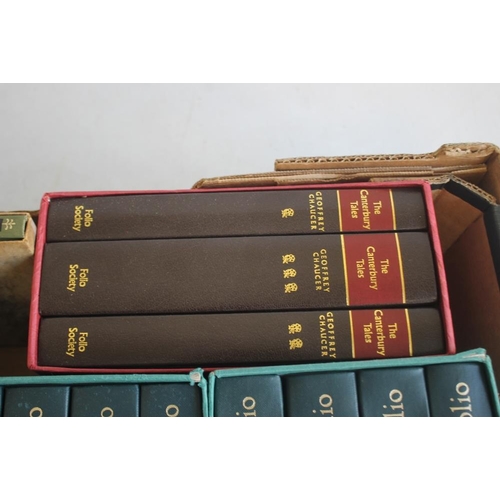 157 - FOLIO SOCIETY SHAKESPEARE 'THE COMPLETE PLAYS', eight volumes in two slip cases, Chaucer 'The Canter... 