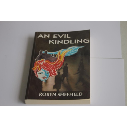 158 - ROBYN SHEFFIELD - 'AN EVIL KINDLING', rare book, first edition published by Blackthorn Crime 1998 wi... 