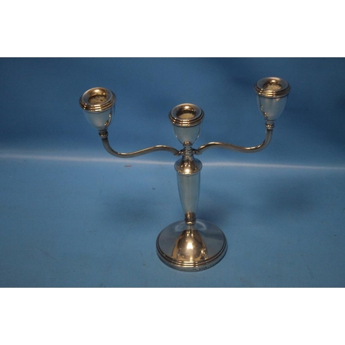 2 - A HALLMARKED SILVER CANDELABRA