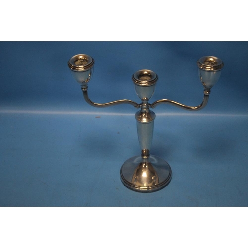 2 - A HALLMARKED SILVER CANDELABRA