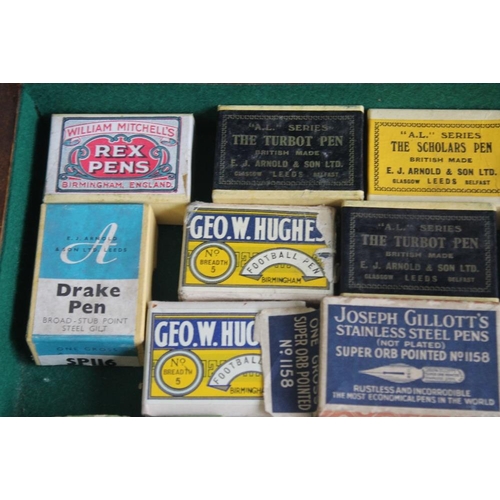 31 - A BOX OF ASSORTED BOXED PEN NIBS, to include examples by Geo, a football pen and a small quantity of... 