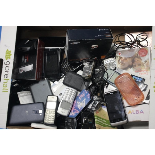 37 - A QUANTITY OF MOBILE PHONES, chargers etc. to include a Nokia 3330 A/F