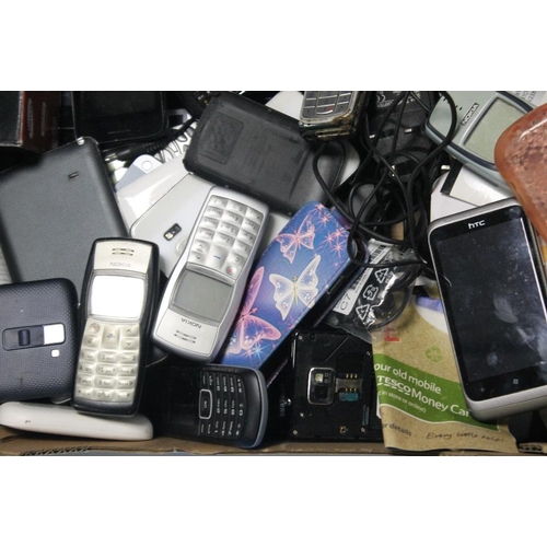 37 - A QUANTITY OF MOBILE PHONES, chargers etc. to include a Nokia 3330 A/F