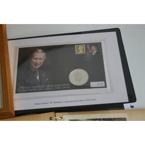 45 - ROYALTY INTEREST- A COLLECTION OF VARIOUS STAMP/COIN COVERS IN ALBUMS ETC, to include Prince Charles... 