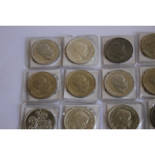 53 - A COLLECTION OF EDWARD VIII REPLICA/FANTASY CROWN SIZED COINS, in white metal