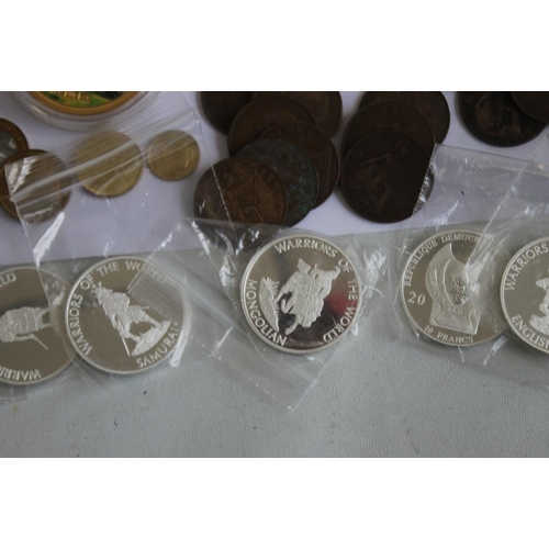 56 - A COLLECTION OF MODERN COMMEMORATIVE COINS,  to include a cased set of St Helena 2013 sea life crown... 