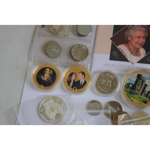 56 - A COLLECTION OF MODERN COMMEMORATIVE COINS,  to include a cased set of St Helena 2013 sea life crown... 