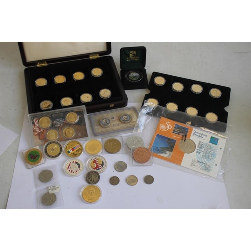 57 - A COLLECTION OF US AND CENTRAL AMERICAN INTEREST COINS, to include a selection of US buffalo nickels... 