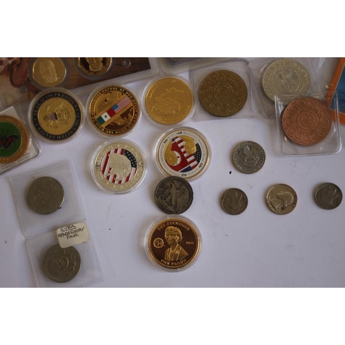 57 - A COLLECTION OF US AND CENTRAL AMERICAN INTEREST COINS, to include a selection of US buffalo nickels... 