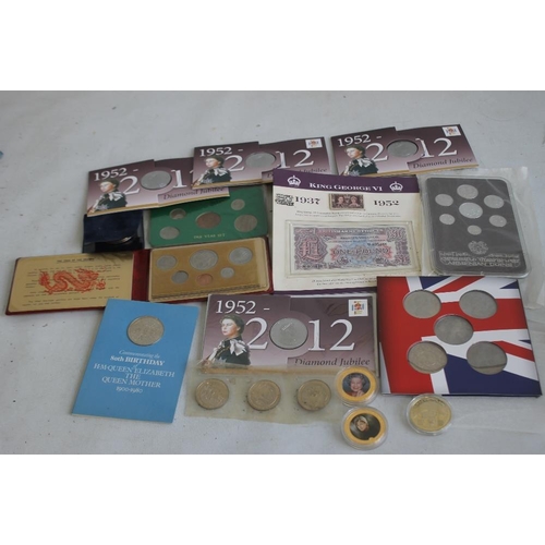 61 - A COLLECTION OF MAINLY MODERN COMMEMORATIVE COINS, to include coloured issues, an Armenia 1994 uncir... 