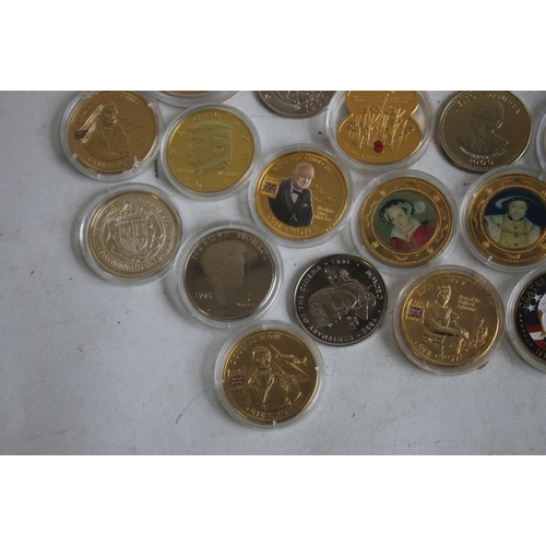 62 - A COLLECTION OF MODERN COMMEMORATIVE CROWN SIZED COINS, to include issues from Fiji, New Zealand, Co... 