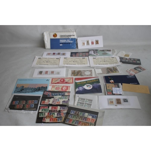 66 - A COLLECTION OF COMMEMORATIVE BANKNOTES, to include an Ulster Bank George Best £5 in pack, a small q... 