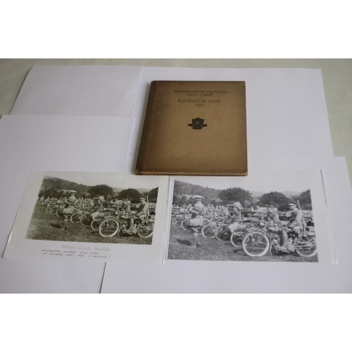 83 - WOLVERHAMPTON VOLUNTEER RIFLE CORPS AT BURWARTON CAMP 1915', a souvenir of photographs compiled by P... 