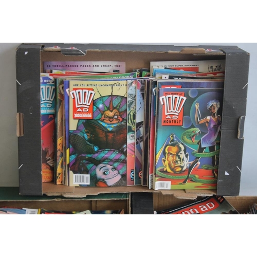 99 - A LARGE QUANTITY OF 2000AD COMICS, mainly 1980s and 1990s, some in sealed packets and a few with fre... 