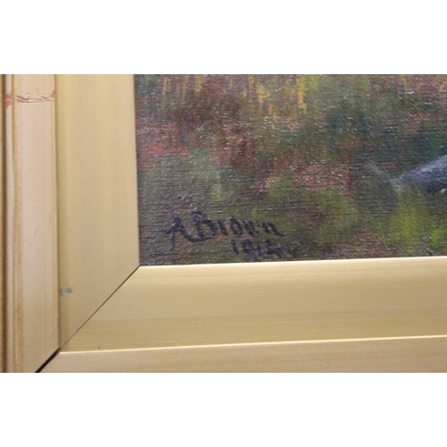 2 - A FRAMED BRITISH SCHOOL OIL ON CANVAS OF A PLOUGHING SCENE DATED 1914 SIGNED TO THE LOWER LEFT POSSI... 