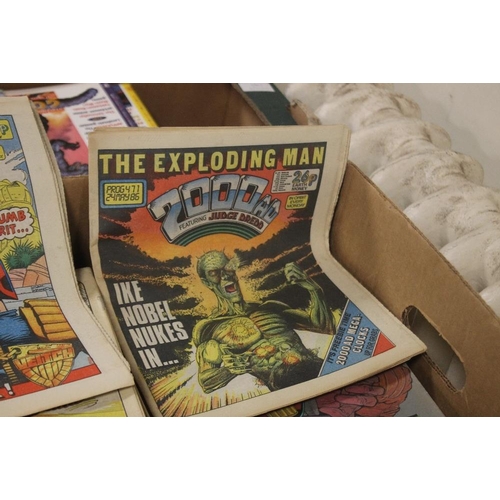 34 - A LARGE QUANTITY OF 1980S 2000AD AND JUDGE DREDD COMICS (2 trays)
