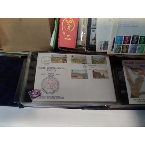 232 - TWO BOXES OF BRITISH AND WORLD STAMPS, to include albums of first day covers etc