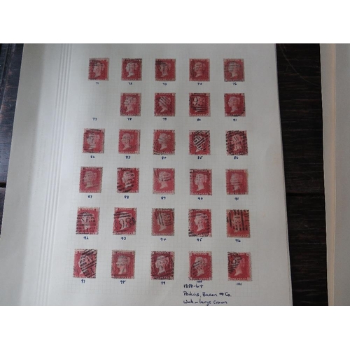 241 - STAMPS - GREAT BRITAIN FEW 100'S PERF'D LINE ENGRAVED WITH RANGE 1856 1D REDS, including block of 4,... 