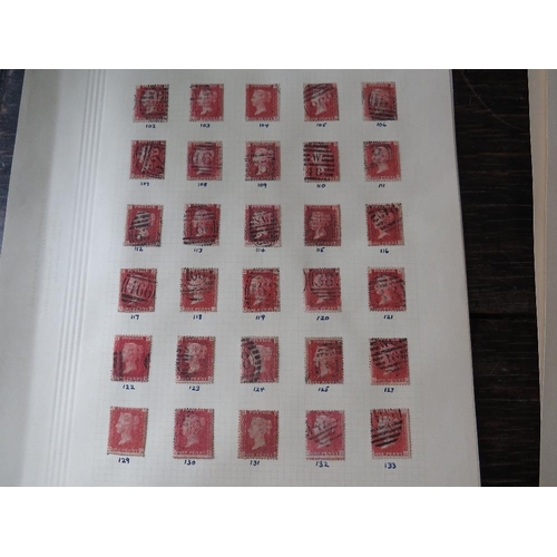 241 - STAMPS - GREAT BRITAIN FEW 100'S PERF'D LINE ENGRAVED WITH RANGE 1856 1D REDS, including block of 4,... 