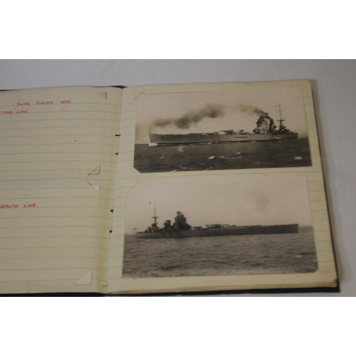 274 - AN ALBUM OF SHIP PHOTOGRAPHS AND POSTCARDS containing 26 cards, many published by 