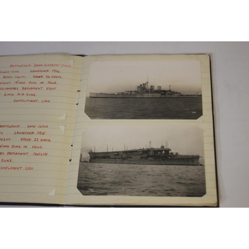 274 - AN ALBUM OF SHIP PHOTOGRAPHS AND POSTCARDS containing 26 cards, many published by 