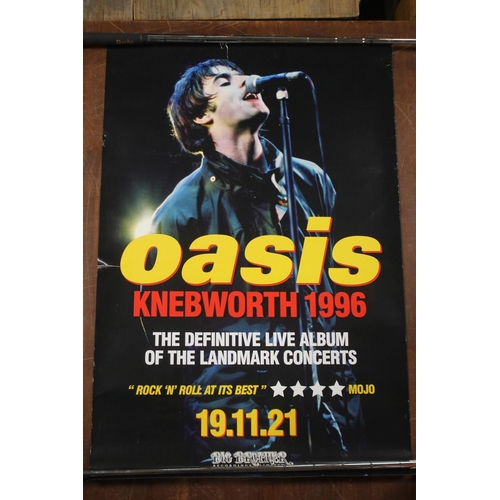 289 - TWELVE POP MUSIC POSTERS, to include Oasis at Knebworth, Paul Weller, Darkness, Billy Idol, High Fly... 