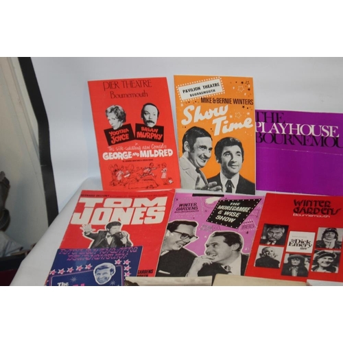 294 - A SMALL COLLECTION OF VINTAGE THEATRE PROGRAMMES, SOME AUTOGRAPHED, to include Tom Jones, Harry Seco... 