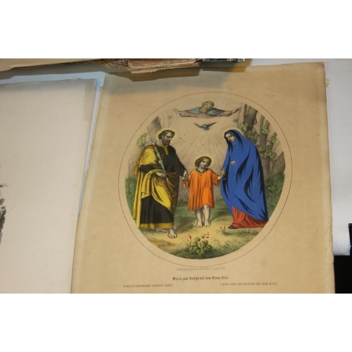 318 - A TRAY OF ASSORTED ENGRAVINGS AND LITHOGRAPHS, to include a folio of sculptures and ornaments