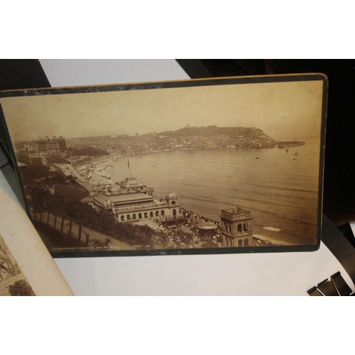 326 - A COLLECTION OF ENGRAVINGS AND PHOTOGRAPHS, to include a view of Scarborough, various buildings etc