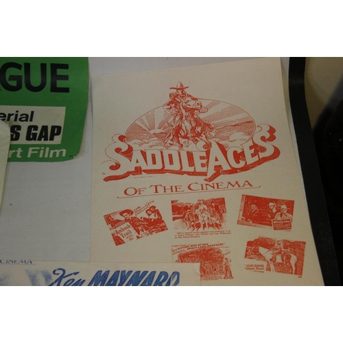 327 - A QUANTITY OF ASSORTED VINTAGE POSTERS, to include saddle aces, Ken Maynard etc