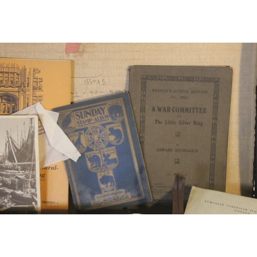 33 - A SMALL SUITCASE OF BOOKLETS AND EPHEMERA to include guide books, plays, 1940s / 50s etc