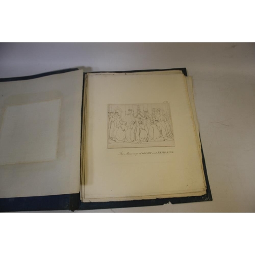 332 - A BOX OF ASSORTED PRINTS AND ENGRAVINGS, some of 18th century royal interest