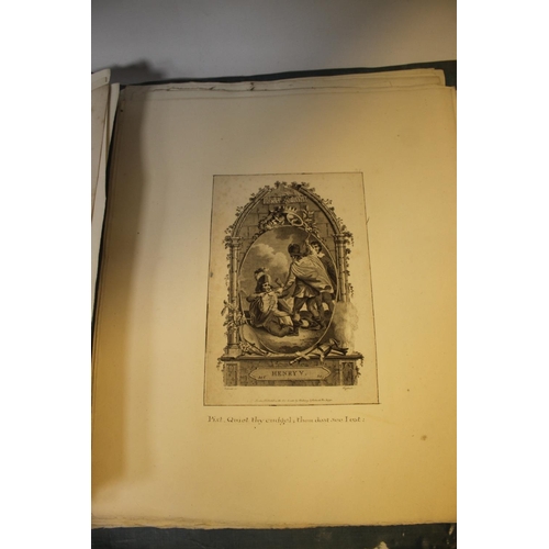 332 - A BOX OF ASSORTED PRINTS AND ENGRAVINGS, some of 18th century royal interest