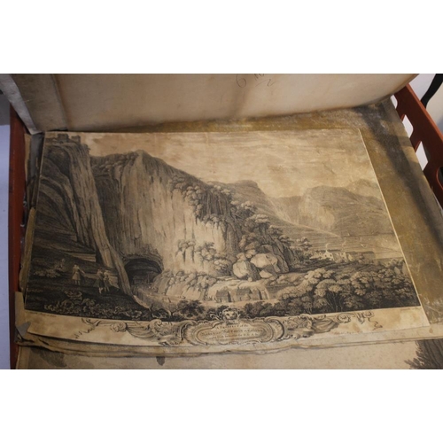 340 - A TRAY OF UNFRAMED ENGRAVINGS, various artists and subjects to include W. Hogarth, Edmund Thomas, G.... 