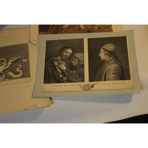 348 - A SMALL TRAY OF UNFRAMED ENGRAVINGS AND PRINTS ETC VARIOUS ARTISTS AND SUBJECTS, to include J. Gillr... 