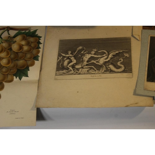 348 - A SMALL TRAY OF UNFRAMED ENGRAVINGS AND PRINTS ETC VARIOUS ARTISTS AND SUBJECTS, to include J. Gillr... 