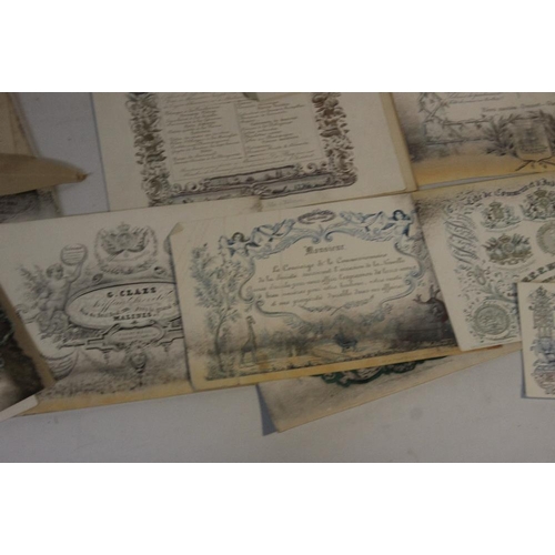 353 - A COLLECTION OF 19TH CENTURY EPHEMERA, to include menus, theatre tickets etc