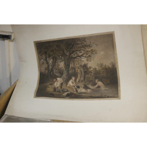 357 - A TRAY OF UNFRAMED ENGRAVINGS AND ETCHINGS ETC., various artists and subjects to include Rosa Bonheu... 