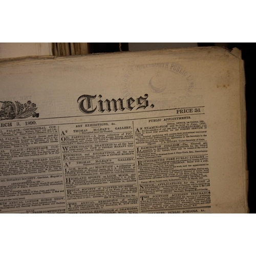 177 - THE TIMES' NEWSPAPER 1890, one box